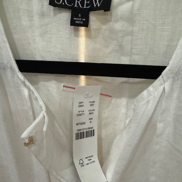 White J Crew Seamed Linen Dress - Picture 2 of 3